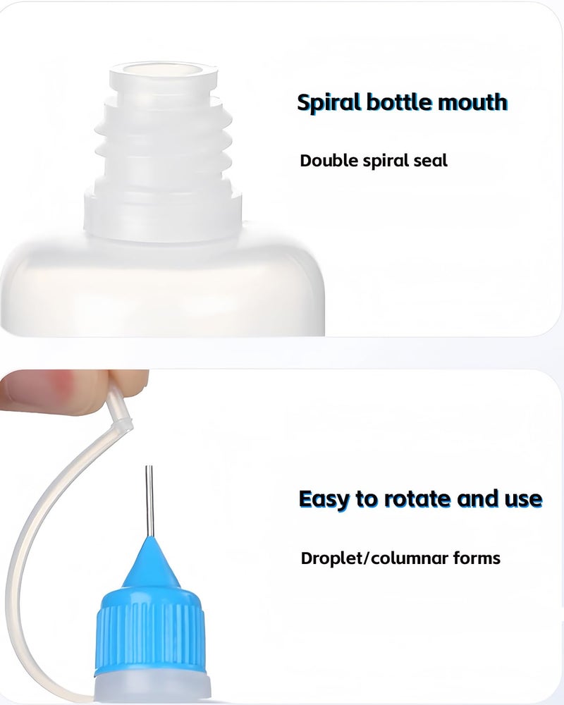 LJY Precision Applicator Bottle Set 1 Oz. - 30 Needle Tip Squeeze Bottles and 5pcs Mini Funnels for Acrylic Painting, DIY Quilling and Paper Craft - Image 5
